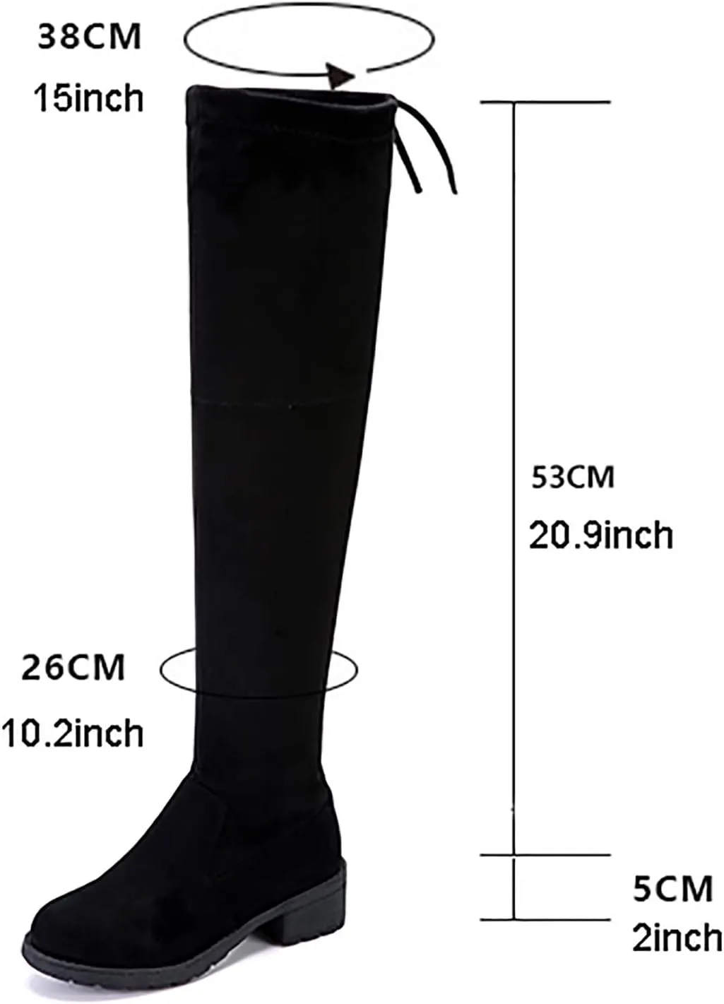 Ankle Boots For Women Strap Back Over Knee Boots Suede Long Boots Comfort Chunky Heels Thigh High Dress Boots
