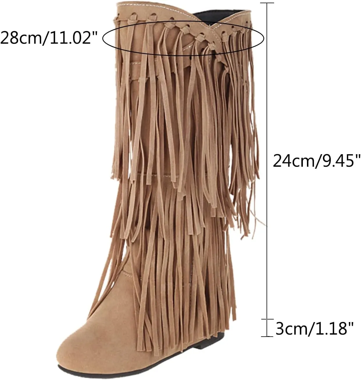 Ankle Boots For Women Tassel Cowboys Thigh High Boots Suede Flat Knee High Boots Mid Calf Tall Long Bootie