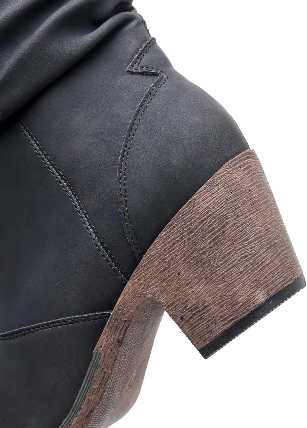Blikcon Women's Modern Western Cowboy Distressed Boot with Pull-Up Tabs