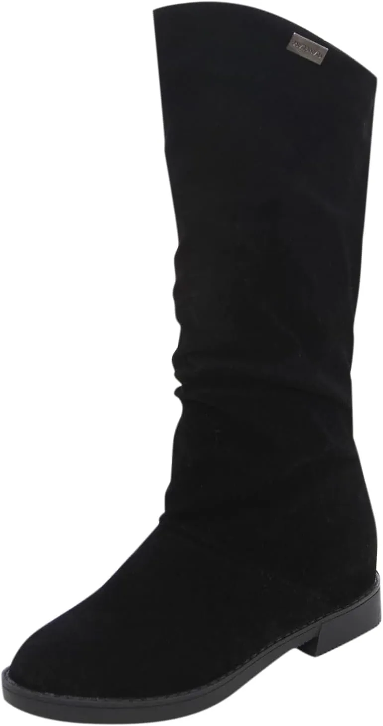 Boots For Women Suede Flats Thigh High Boots Pull On Knee High Boots Mid Calf Fall Winter Warm Boots