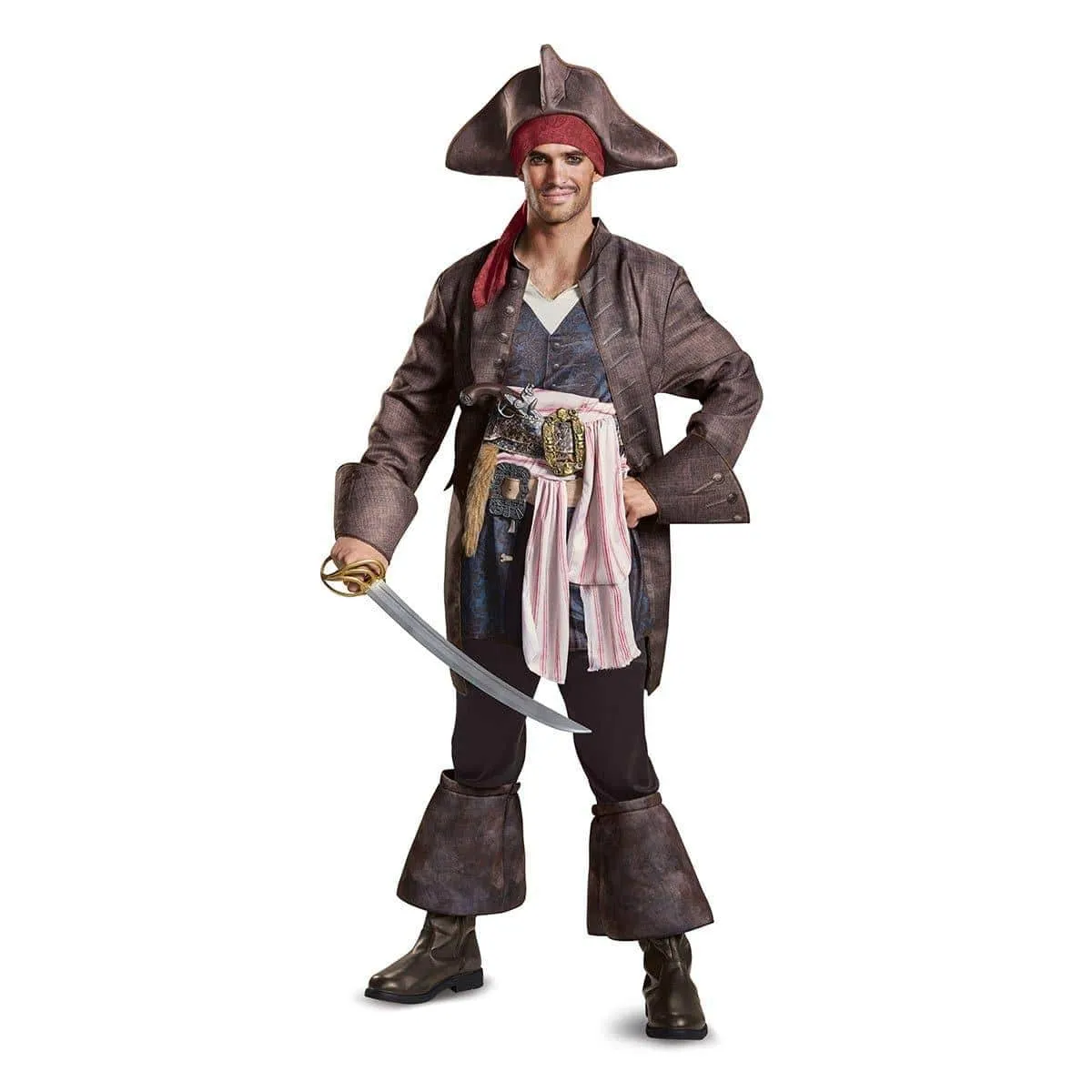 Captain Jack Deluxe Costume for Adults, Pirates Of The Caribbean 5