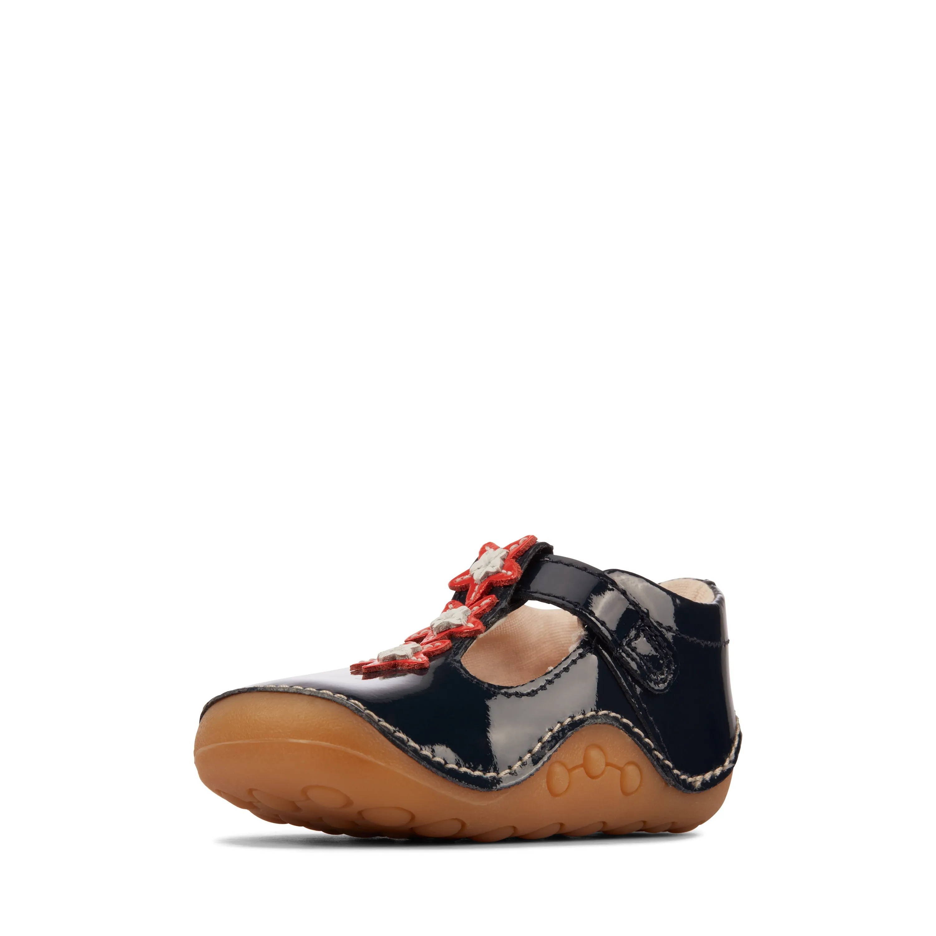 Clarks Tiny Flower Infant Girls Navy T-Bar Shoe