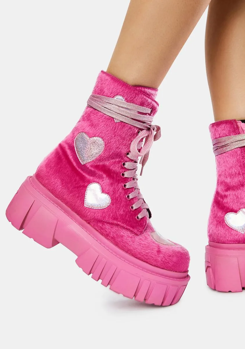 Feel My Heartbeat Fuzzy Boots