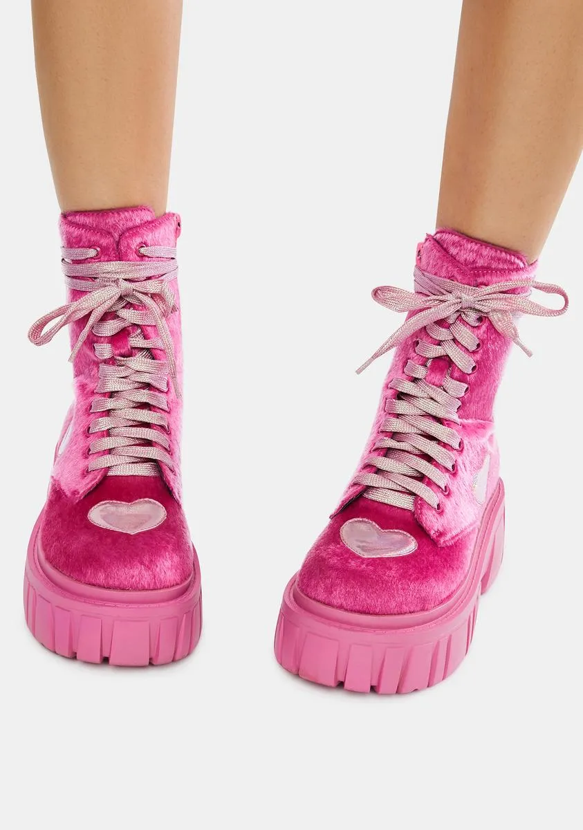 Feel My Heartbeat Fuzzy Boots