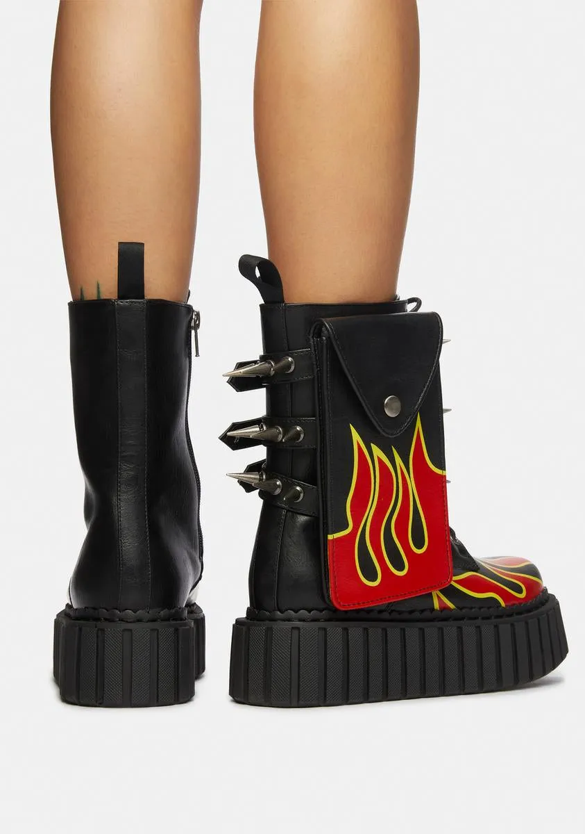 Flame Thrower Chunky Creeper Holster Boots