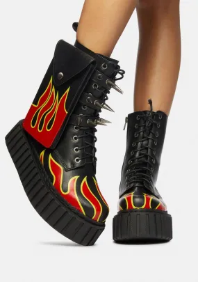 Flame Thrower Chunky Creeper Holster Boots