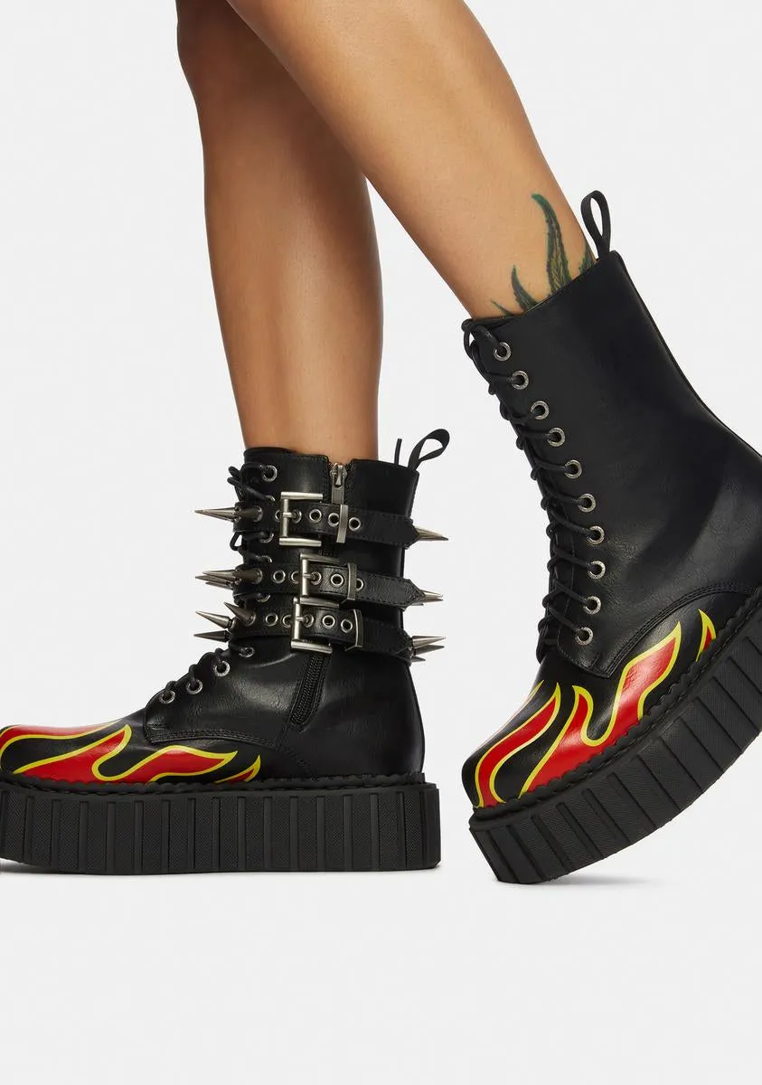 Flame Thrower Chunky Creeper Holster Boots