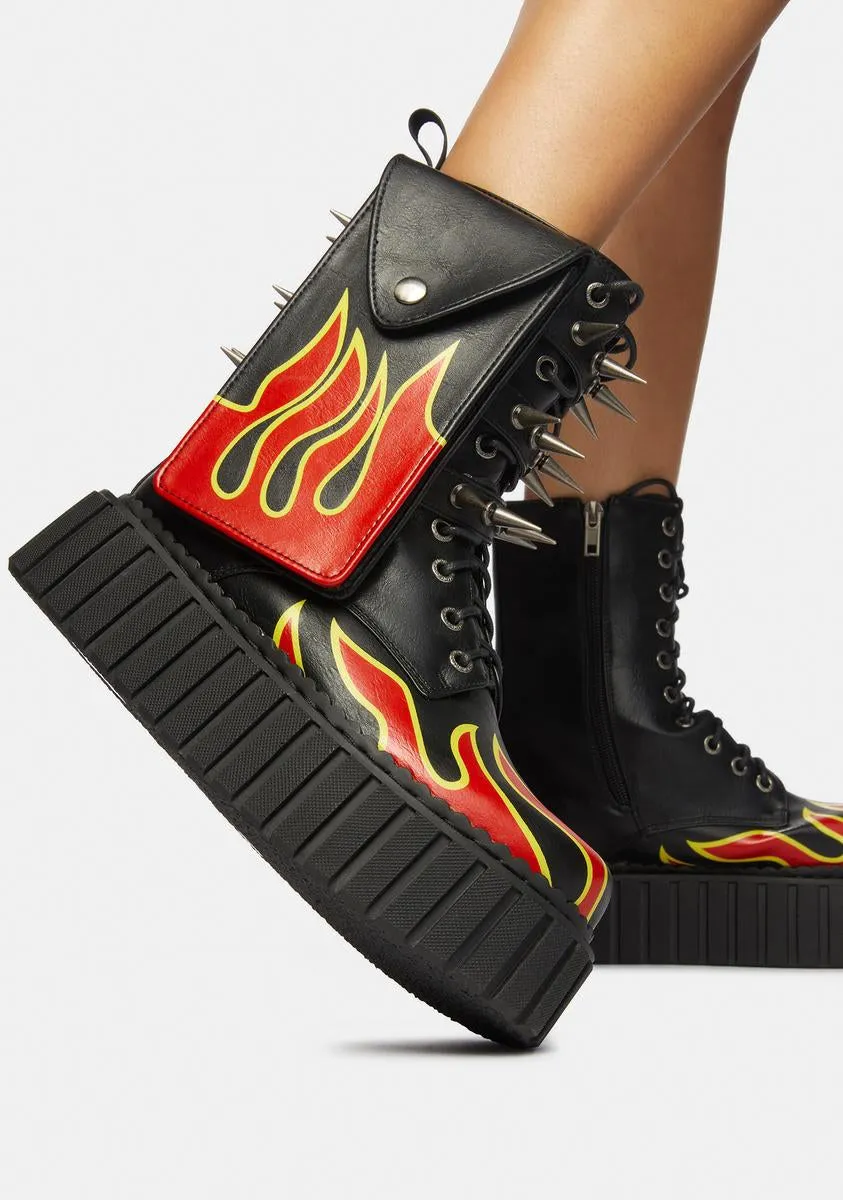 Flame Thrower Chunky Creeper Holster Boots