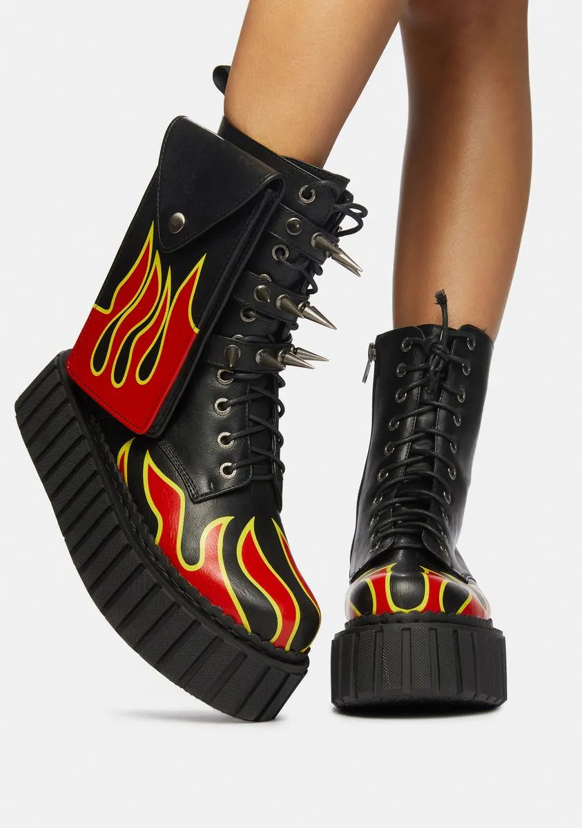Flame Thrower Chunky Creeper Holster Boots