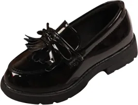 Girls Slip On Leather Loafer Tassel Bow School Dress Shoes For Girls Water Shoes Toddler