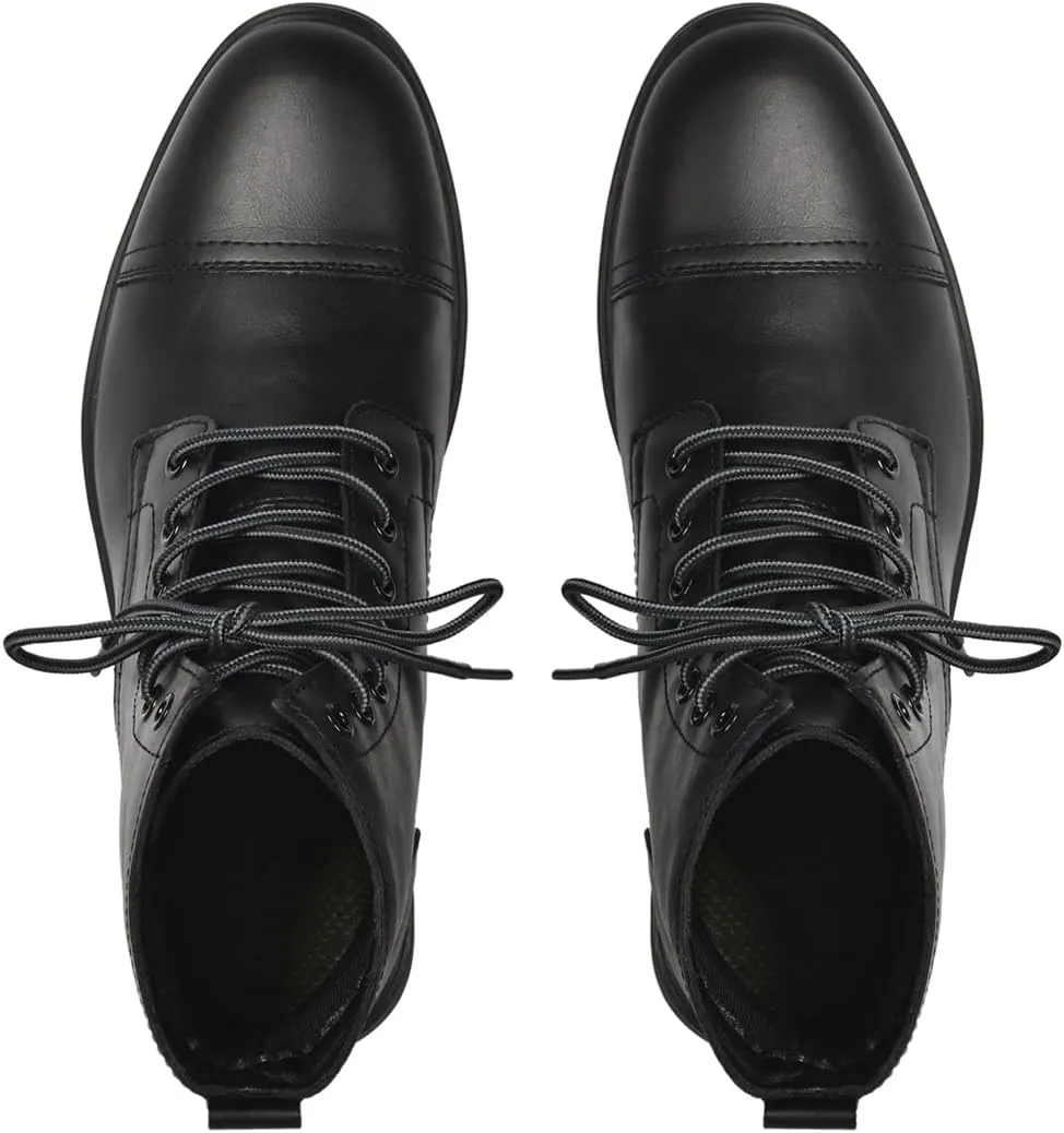 Harssidanzar Motorcycle Boots For Men,Dress Boots for Men Casual Boots Combat Ankle Dress Leather Boots KM302US