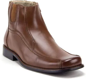 Jazam Men's Leather Lined Ankle High Moto Zipped Chelsea Dress Boots Botas Bota