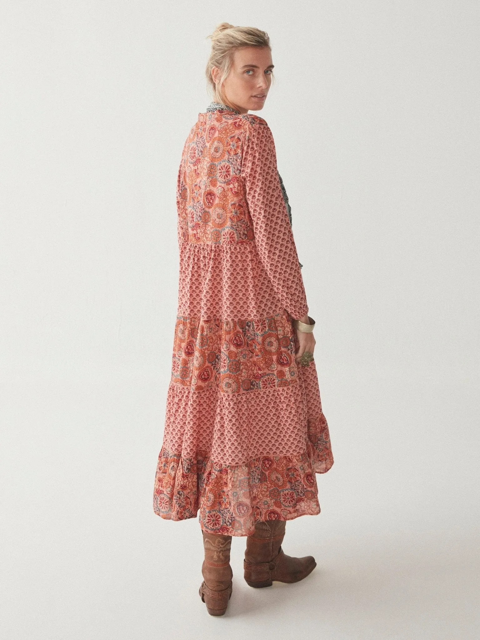 Lala Dress - Rust Flamingo