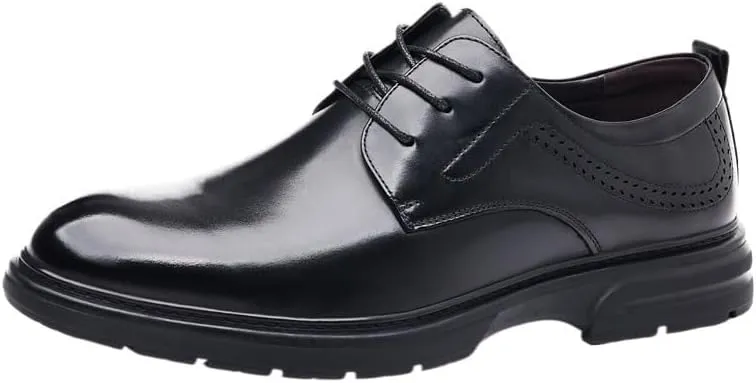 Men's Classic Lace-up Formal Oxfords Mens Casual Walking Shoes Office Flats for Wedding Evening Uniform Party Office Dress Shoes