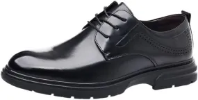 Men's Classic Lace-up Formal Oxfords Mens Casual Walking Shoes Office Flats for Wedding Evening Uniform Party Office Dress Shoes