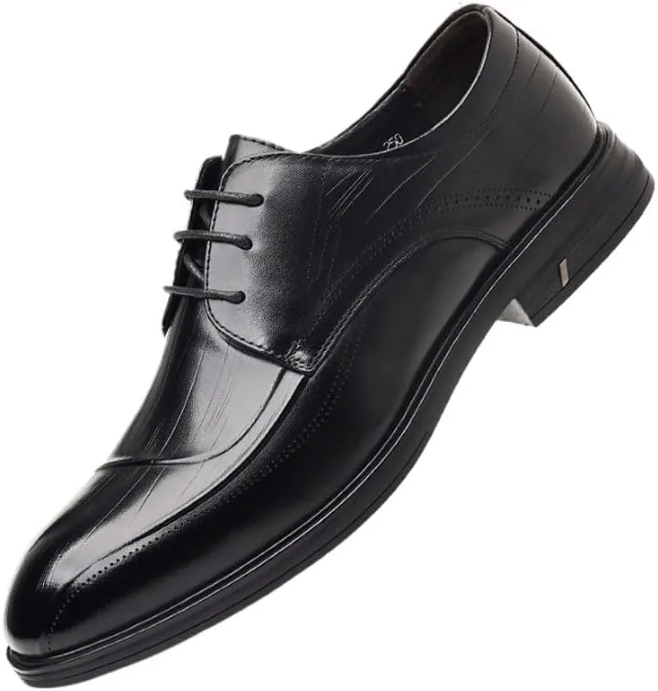 Mens Retro Comfortable Business Height Increasing Non-Slip Softsole Walking Oxford Shoes Daily Non-Slip Soft Sole Casual Shoes