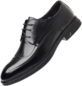 Mens Retro Comfortable Business Height Increasing Non-Slip Softsole Walking Oxford Shoes Daily Non-Slip Soft Sole Casual Shoes