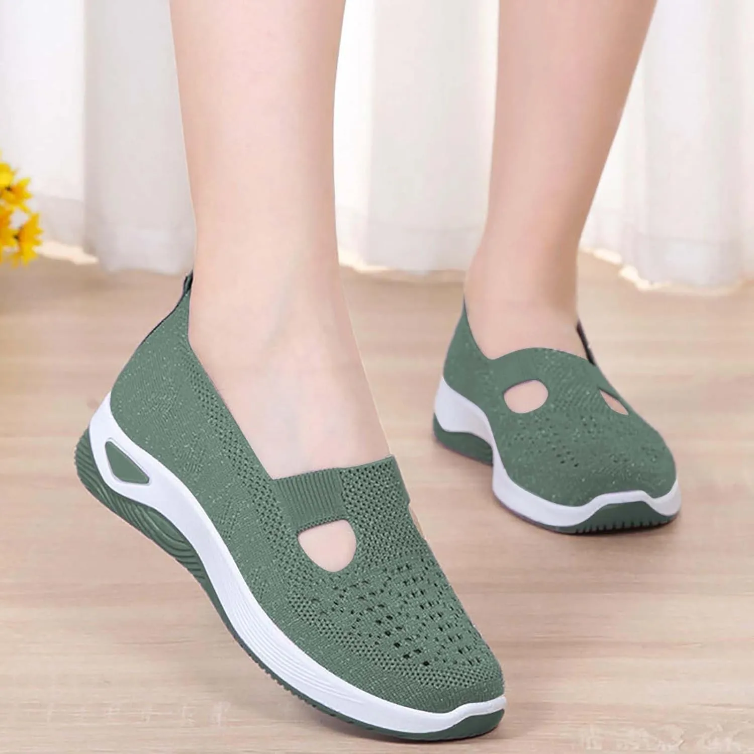 Orthopedic Shoes for Women Breathable Soft Slip On Non Slip Work Shoes Women Mesh Casual Shoes for Fall Women Shoes Sneakers Slip On Tennis Shoe Cross Trainer Shoe