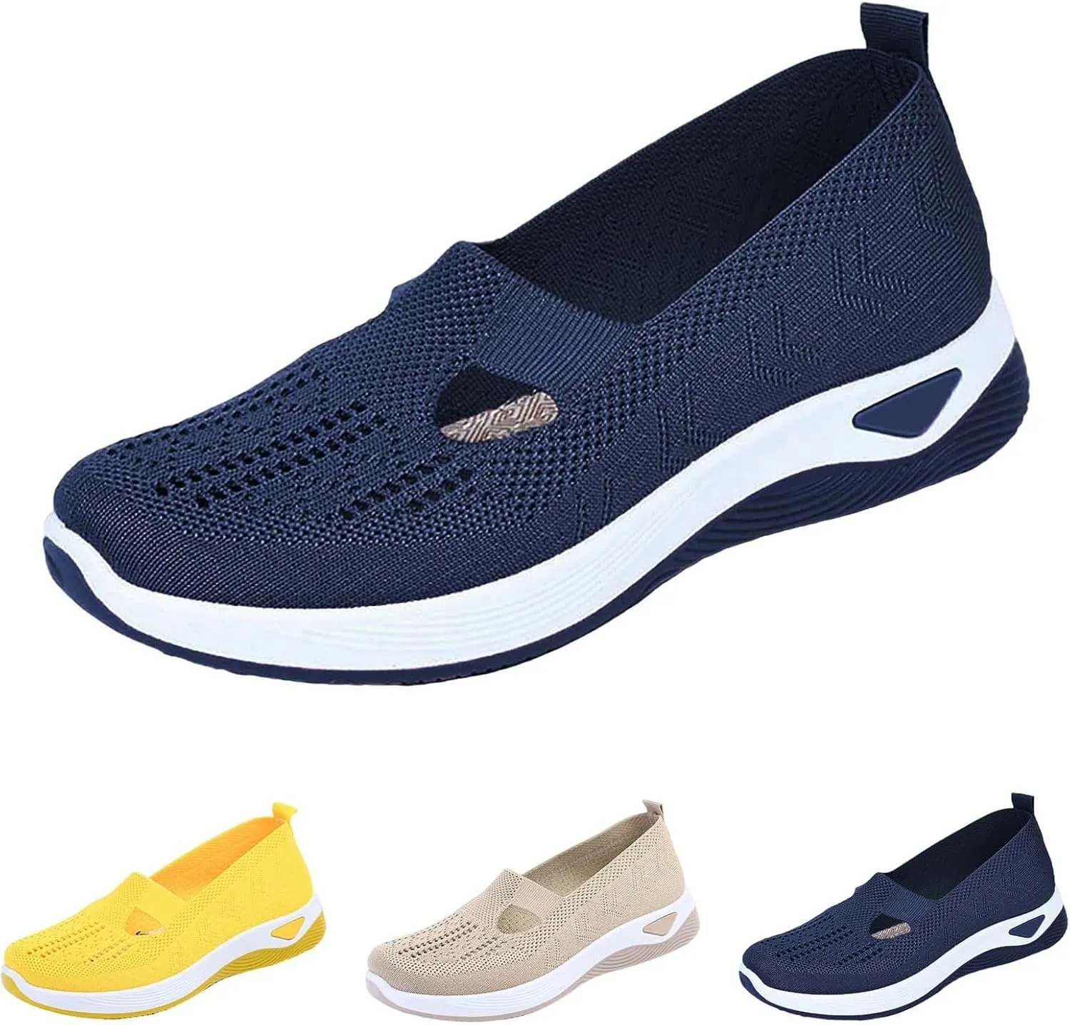 Orthopedic Shoes for Women Breathable Soft Slip On Non Slip Work Shoes Women Mesh Casual Shoes for Fall Women Shoes Sneakers Slip On Tennis Shoe Cross Trainer Shoe