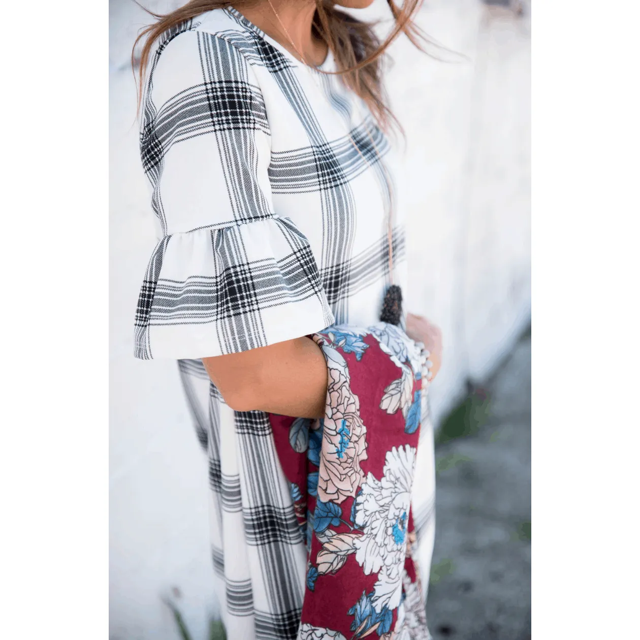 Plaid Flutter Dress