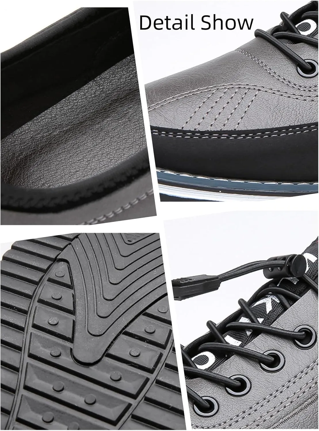 Plus Size Men's Trendy Color Block Business Shoes, Comfy Non Slip Lace Up Rubber Sole Dress Shoes, Men's Footwear