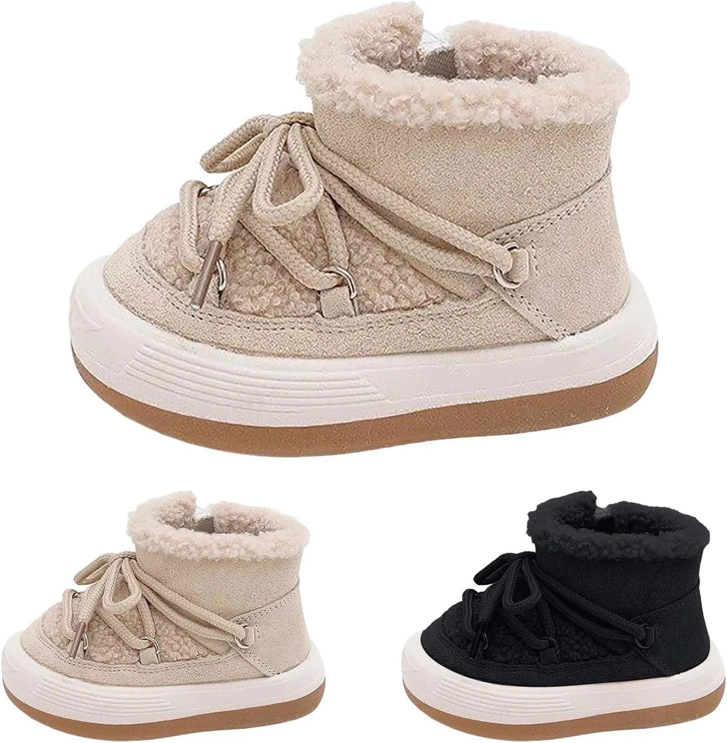 Toddler Boys Girls Winter Ankle Boots Water Proof Fleece Snow Booties Kids Faux Fr Warm Girls Size 1 Snow Boots