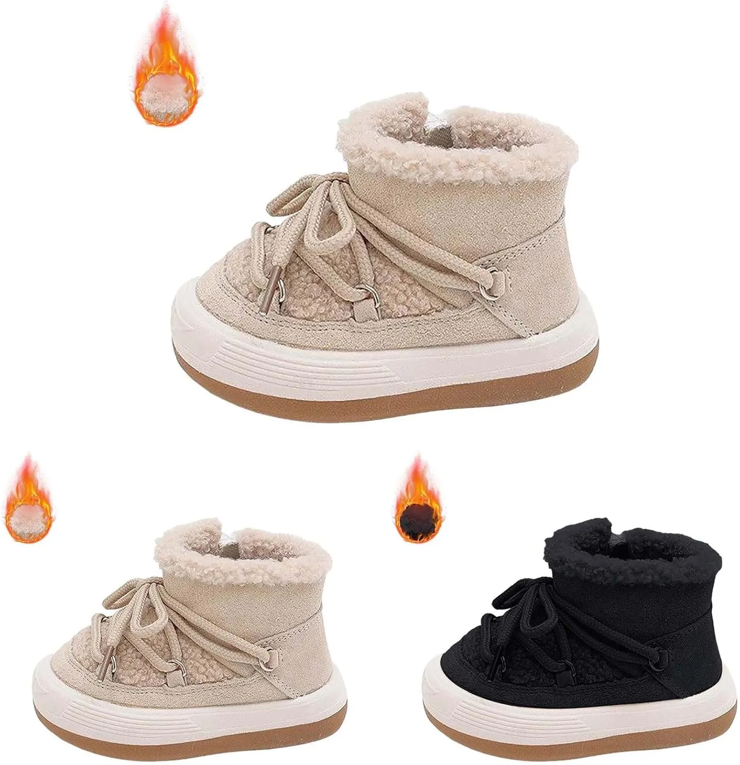 Toddler Boys Girls Winter Ankle Boots Water Proof Fleece Snow Booties Kids Faux Fr Warm Girls Size 1 Snow Boots