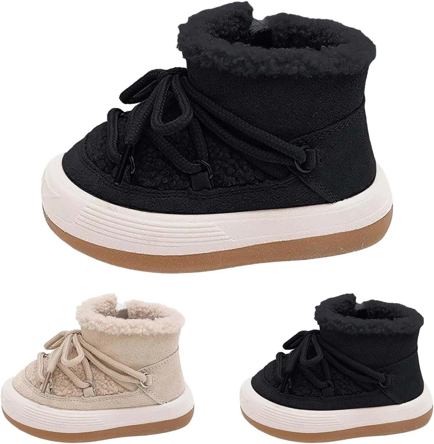 Toddler Boys Girls Winter Ankle Boots Water Proof Fleece Snow Booties Kids Faux Fr Warm Girls Size 1 Snow Boots