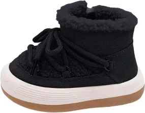 Toddler Boys Girls Winter Ankle Boots Water Proof Fleece Snow Booties Kids Faux Fr Warm Girls Size 1 Snow Boots