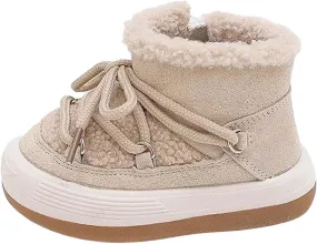 Toddler Boys Girls Winter Ankle Boots Water Proof Fleece Snow Booties Kids Faux Fr Warm Girls Size 1 Snow Boots