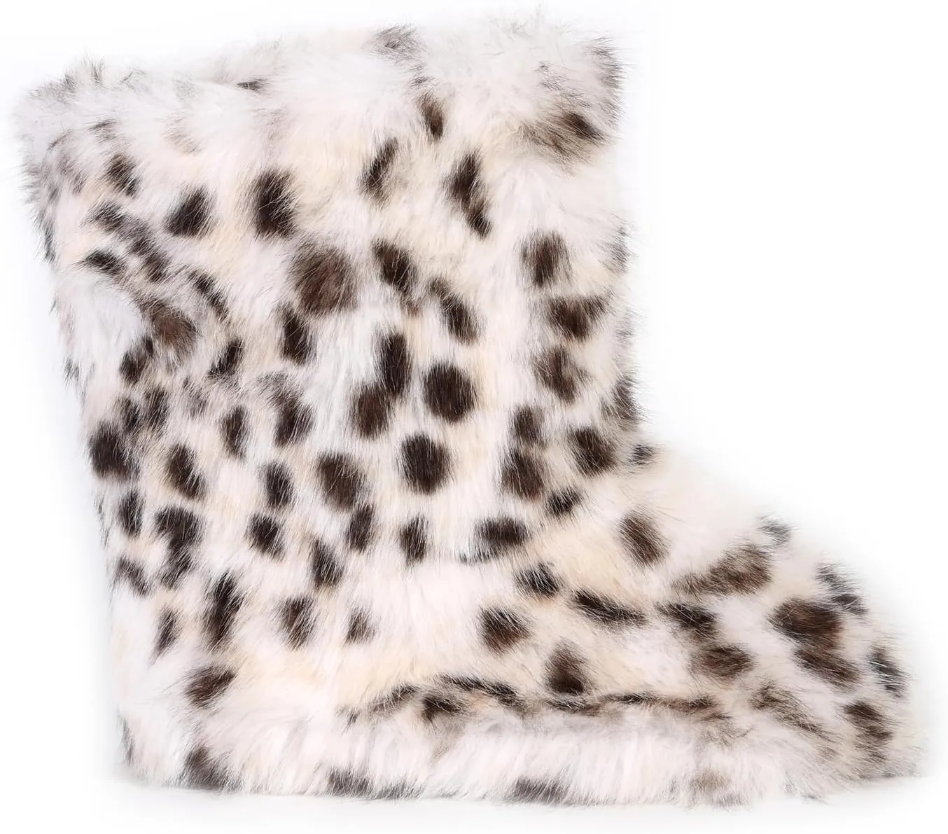 Valpeak Snow Boots for Women 2024 Furry Boots Winter Knee High Flat Heel Fluffy Faux Fur Boots
