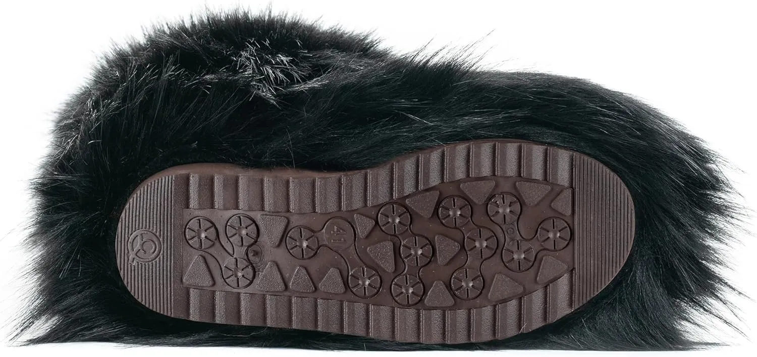 Women's Faux Fur Boots Knee-High Furry Snow Boots Fluffy Warm Winter Boots