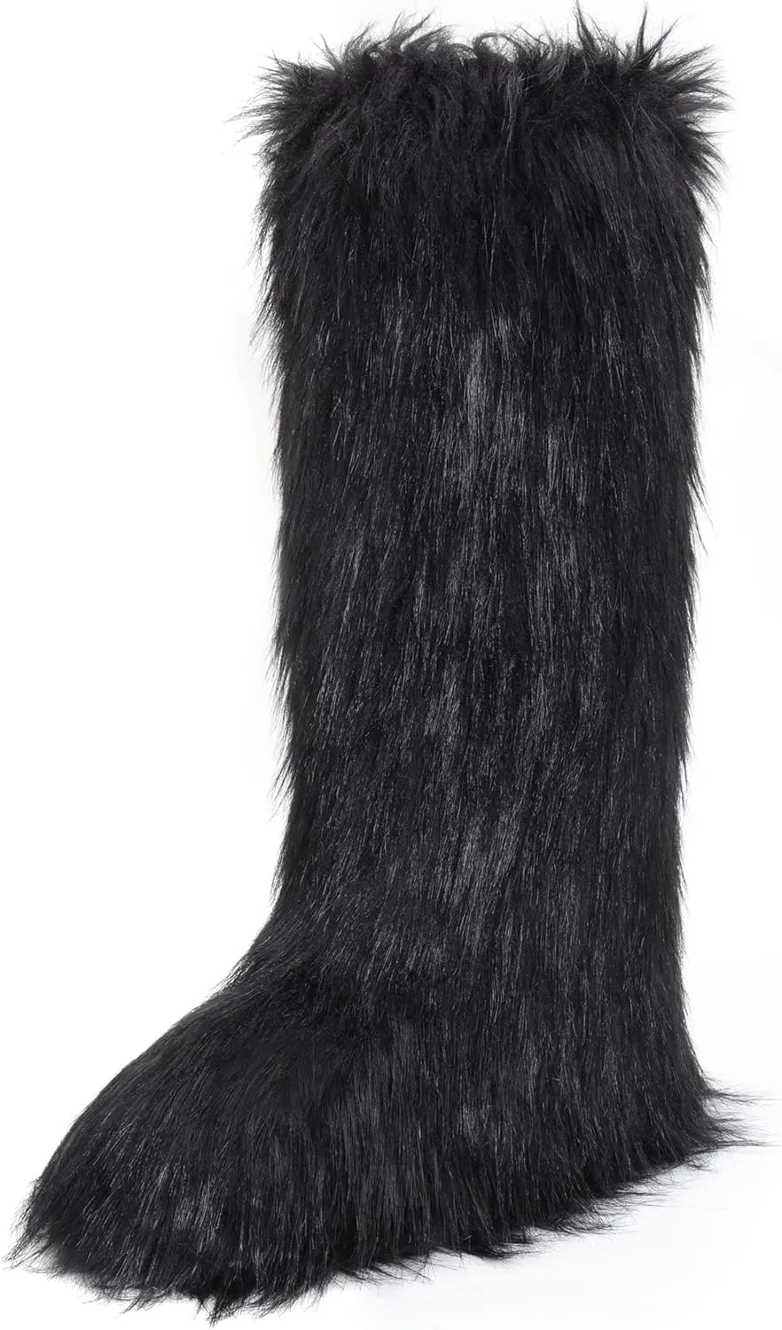 Women's Faux Fur Boots Knee-High Furry Snow Boots Fluffy Warm Winter Boots