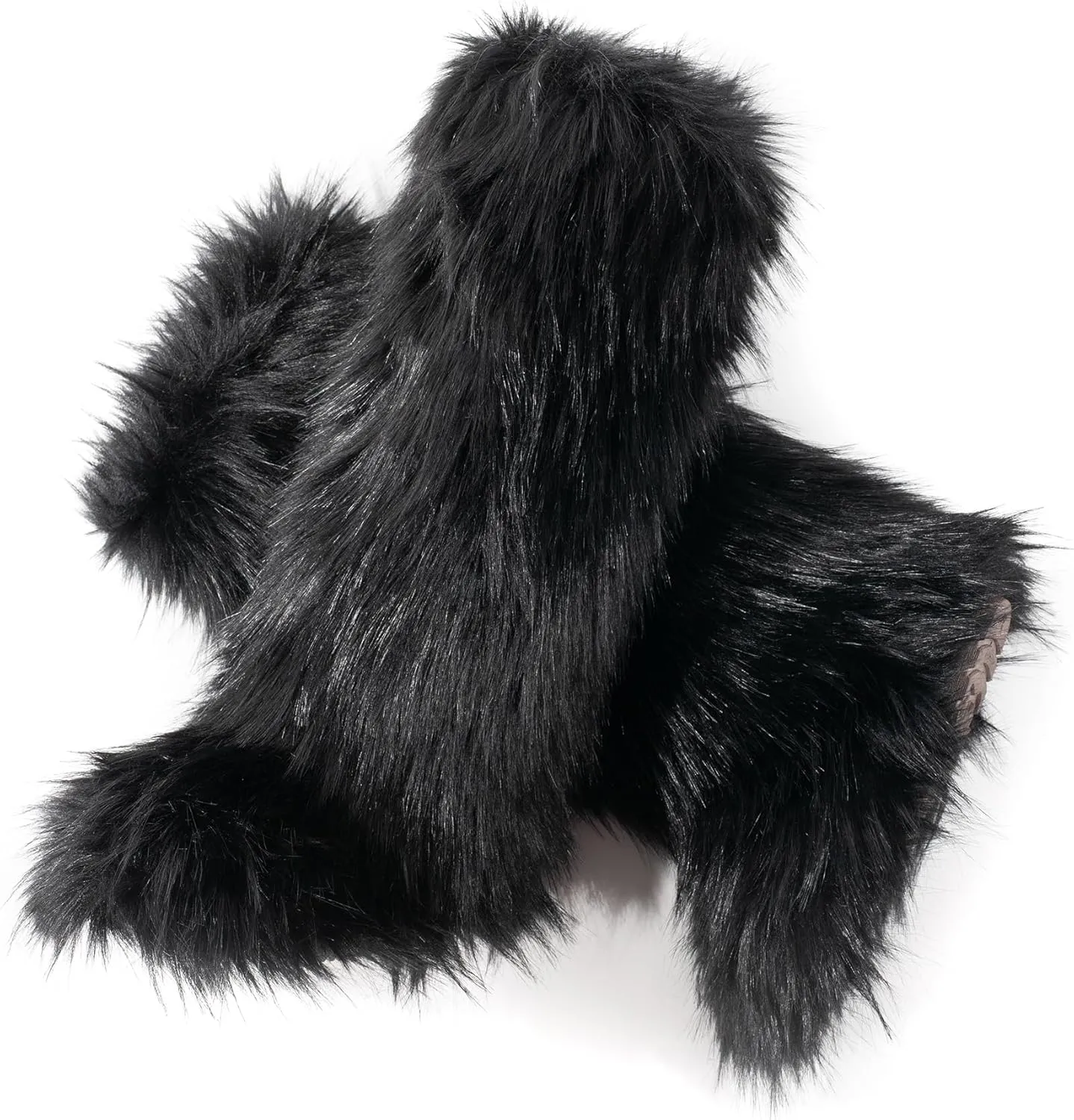 Women's Faux Fur Boots Knee-High Furry Snow Boots Fluffy Warm Winter Boots