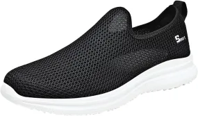 Women's Lightweight Slip On Walking Running Shoes Non Slip Work Shoes Women Slip On Men's Casual Dress Shoes Chunky Sneakers White Tennis Shoe White Loafers