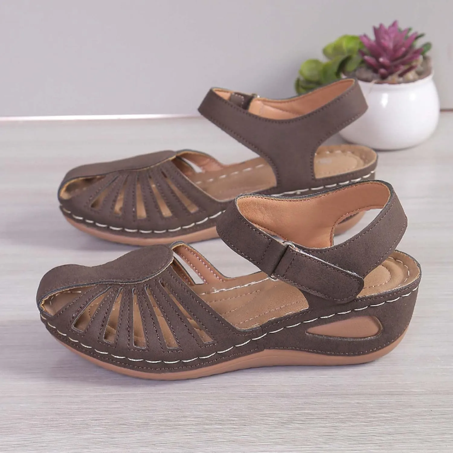 Womens Sandals Athletic Sport Comfortable Sandals Platform Walking Sandals Hiking Sandals Wedge Sandals with Closed Toe