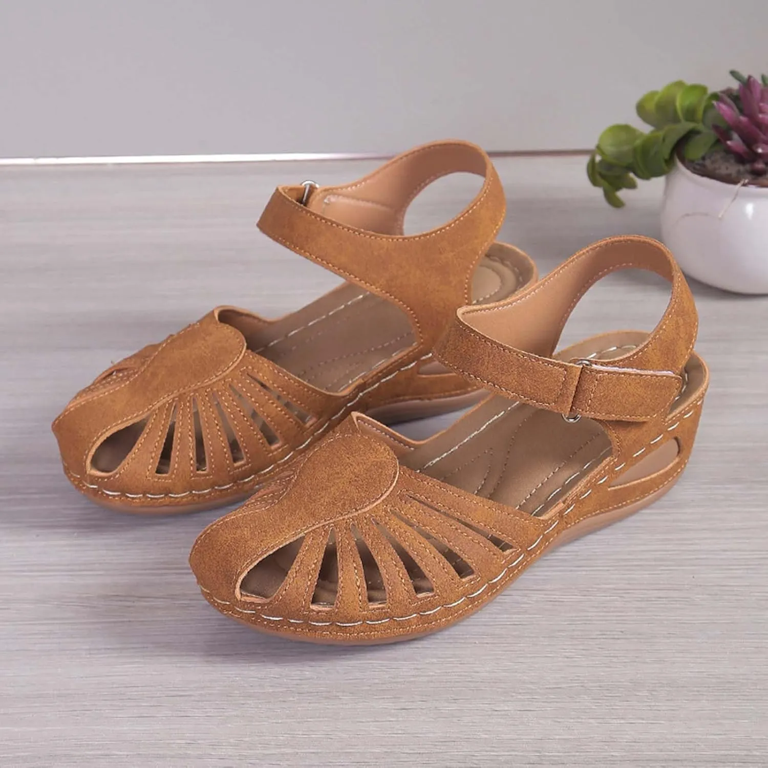 Womens Sandals Athletic Sport Comfortable Sandals Platform Walking Sandals Hiking Sandals Wedge Sandals with Closed Toe