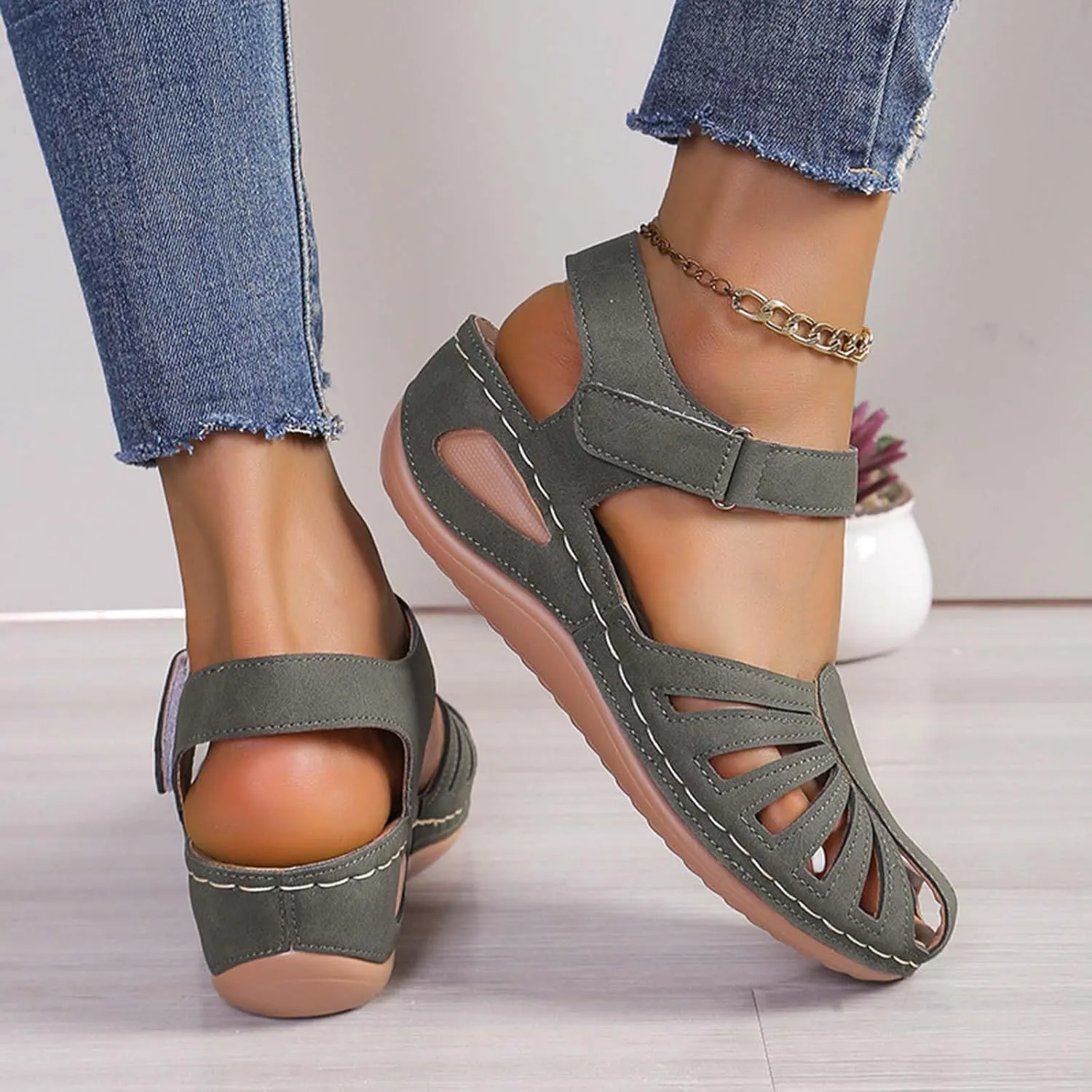 Womens Sandals Athletic Sport Comfortable Sandals Platform Walking Sandals Hiking Sandals Wedge Sandals with Closed Toe