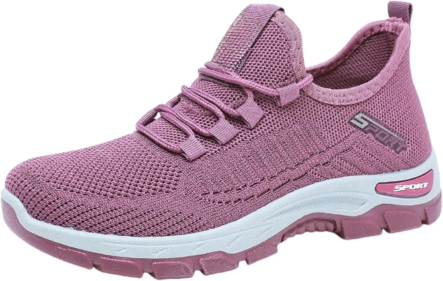 Women's Stretch Knit Slip on Lace Sneaker Comfortwear Orthopedic Arch Support Gym Tennis Athletic Mesh Sports Shoes