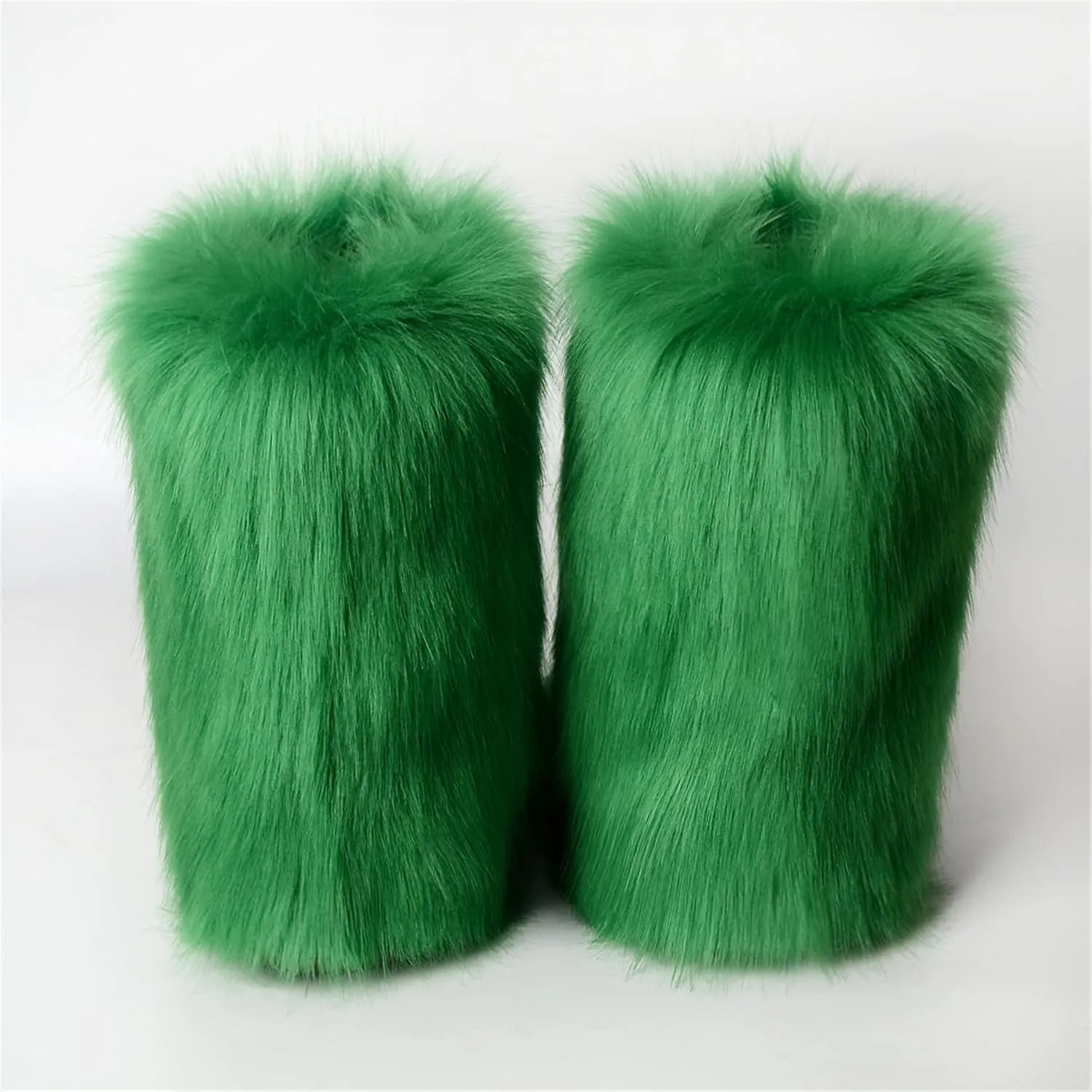 YESBOR Women's Faux Fur Boots Fluffy Mid-Calf Fuzzy Winter Snow Boots Outdoor Flat Shoes